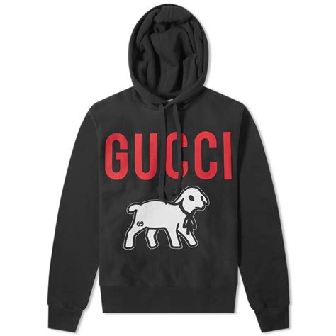 gucci black sweater gold logo red line|gucci lamb print sweater.